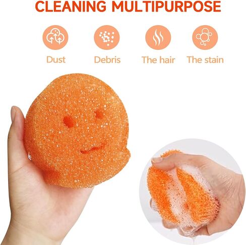 6 Pcs Scrubber Color Sponges,Non-Scratch Cleaning Sponges Kitchen,Temperature Controlled Kitchen Sponge for Washing Dishes,Household Bathroom Odor Resistant Scrubber-Bpa Free in Saudi Arabia