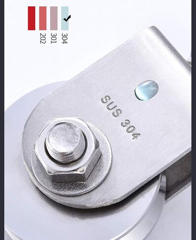 2pcs V-Groove Caster Wheel,Heavy Duty Sheaves Track Pulley,304 Stainless Steel Directional Roller,360° Rotating Ring,for Round Tube,Wire Rope Rail,Sliding Door (Slot Width 16mm) (Slot Width 22mm) in Kuwait