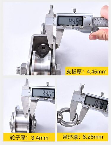 2pcs V-Groove Caster Wheel,Heavy Duty Sheaves Track Pulley,304 Stainless Steel Directional Roller,360° Rotating Ring,for Round Tube,Wire Rope Rail,Sliding Door (Slot Width 16mm) (Slot Width 22mm) in Kuwait