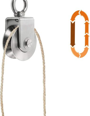 2pcs V-Groove Caster Wheel,Heavy Duty Sheaves Track Pulley,304 Stainless Steel Directional Roller,360° Rotating Ring,for Round Tube,Wire Rope Rail,Sliding Door (Slot Width 16mm) (Slot Width 22mm) in Kuwait