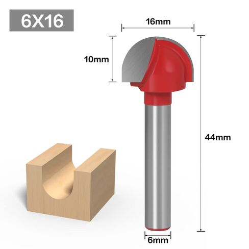 6mm Shank CNC Tools Solid Carbide Round Nose Bits Round Nose Cove Core Box Router Bit Shaker Cutter Tools for Woodworking(6x6mm) in Kuwait