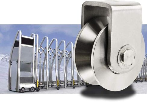 2PCS V-Groove Wheel ، بكرة المسار الشاق ، 304 ترجمة من الفولاذ المقاوم للصدأ الأسطوانة الاتجاهية ، لأنبوب مستدير ، سكة حبل الأسلاك ، الباب المنزلق ، العربة الميكانيكية الصناعية (22 مم) (22 مم) in Kuwait
