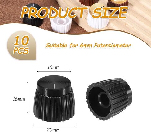 Meccanixity 10pcs مكبر للصوت الغيتار يدفع على مقابض ملائمة لـ 6 مم/0.24 "DIA POTENTIOTERING in Kuwait
