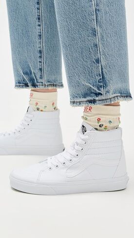 Vans Men's Sk-8 High Top Sneakers, True White, 12 Medium US in Saudi Arabia