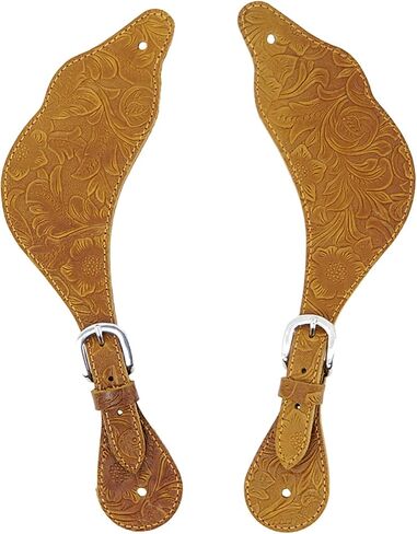 Jeereal Leather Western Spur Straps for Cowboy,Double Ply Reinforced Stitching Spur Straps in Saudi Arabia