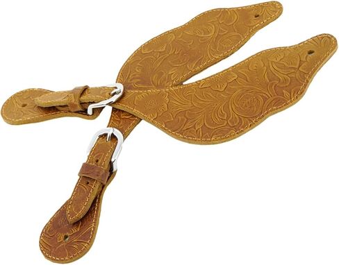 Jeereal Leather Western Spur Straps for Cowboy,Double Ply Reinforced Stitching Spur Straps in Saudi Arabia