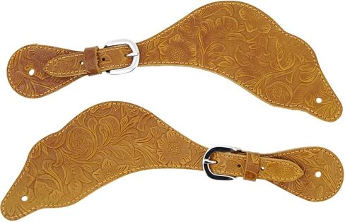 Jeereal Leather Western Spur Straps for Cowboy,Double Ply Reinforced Stitching Spur Straps in Saudi Arabia
