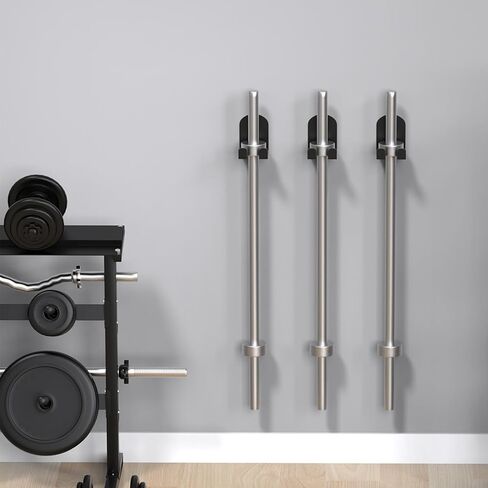 Hufeeoh Single Olympic Barbell Hanger ، Weight Weight Rack Gym Rack للمرآب الصالة الرياضية المنزلية ، ورفوف تخزين الوزن الرأسية مع حشية مطاطية ، وملحقات صالة رياضية لتوفير المساحة ، ويحمل أقل من 30 ملم بحجم البار in Kuwait