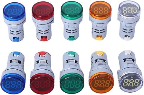 -20~199'C Temperature Indicator with Temperature Sensor red Blue White Yellow Green 22mm Diameter Temp. Indicator Light(AL121808F-04a/RG+Two Lights) in Saudi Arabia