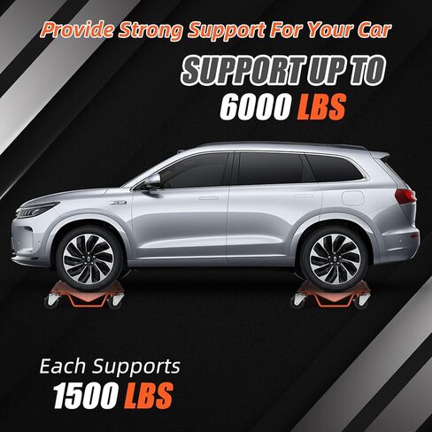 مجموعة Car Dolly من 4 ، 6000 رطل عجلة سيارة Dolly مع قفل الأمن ، ودمى عجلة لتحريك السيارة ، وإصلاح السيارات المرآب in Kuwait