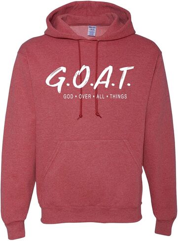 Wild Bobby GOAT God Over All Things Inspirational/Christian Unisex Graphic Hoodie Sweatshirt in Saudi Arabia