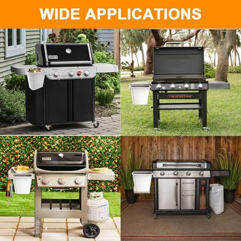 شواء المهملات المغناطيسية في المستقبل من أجل Blackstone - 2.1 جالون شواية القمامة CAN BBQ CAN ، لا حاوية حفر الحفر سلة المهملات ل Weber Charbroil Nexgrill شواء والمزيد من صياغة الشواية in Saudi Arabia