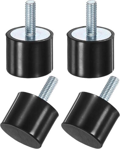 4-Pack Rubber Mounts D25mmxH20mm Male Vibration Isolators Cylindrical Shock Absorber W M6 x 18mm Studs for Air Compressor/Car/Pump/Boat/Garage Motor/Bobbins Rubber Isolators in Kuwait