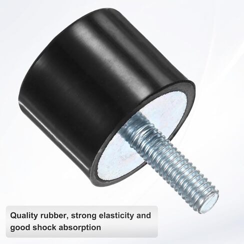 4-Pack Rubber Mounts D25mmxH20mm Male Vibration Isolators Cylindrical Shock Absorber W M6 x 18mm Studs for Air Compressor/Car/Pump/Boat/Garage Motor/Bobbins Rubber Isolators in Kuwait