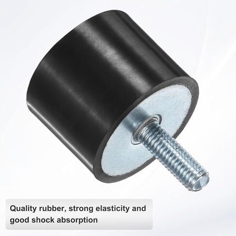 4-Pack Rubber Mounts D25mmxH20mm Male Vibration Isolators Cylindrical Shock Absorber W M6 x 18mm Studs for Air Compressor/Car/Pump/Boat/Garage Motor/Bobbins Rubber Isolators in Kuwait