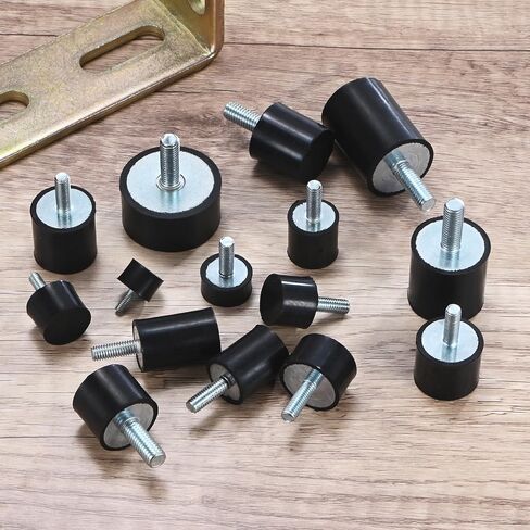 4-Pack Rubber Mounts D25mmxH20mm Male Vibration Isolators Cylindrical Shock Absorber W M6 x 18mm Studs for Air Compressor/Car/Pump/Boat/Garage Motor/Bobbins Rubber Isolators in Kuwait