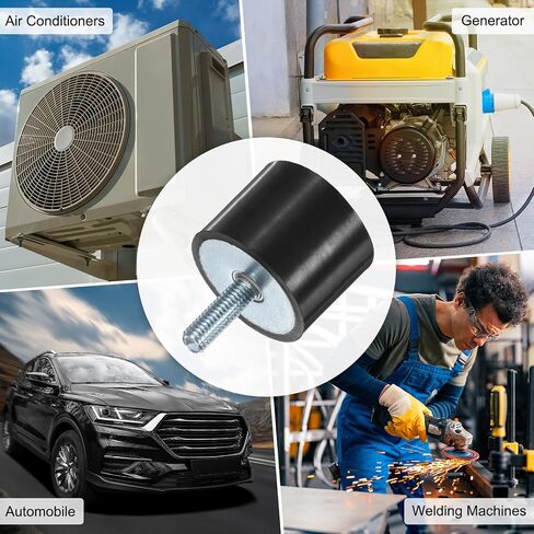 4-Pack Rubber Mounts D25mmxH20mm Male Vibration Isolators Cylindrical Shock Absorber W M6 x 18mm Studs for Air Compressor/Car/Pump/Boat/Garage Motor/Bobbins Rubber Isolators in Kuwait