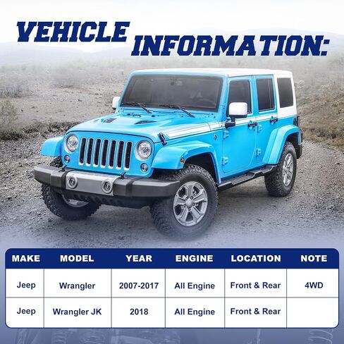 Pront 2 PCS مجموعة امتصاص الصدمات متوافقة مع Jeep Wrangler 2007-2017 ، Wrangler JK 2018 الأمام اليسار واليمين # 173892 ، 554364 ، 349071 ، 37285 ، 341628 ، 318396 in Saudi Arabia