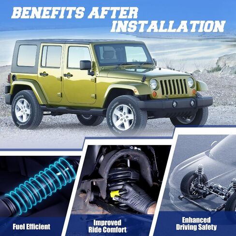 Pront 2 PCS مجموعة امتصاص الصدمات متوافقة مع Jeep Wrangler 2007-2017 ، Wrangler JK 2018 الأمام اليسار واليمين # 173892 ، 554364 ، 349071 ، 37285 ، 341628 ، 318396 in Saudi Arabia