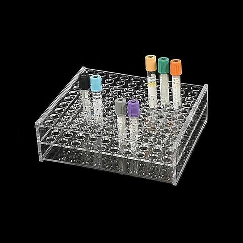 Transparent rack for vacuum blood tubes - 2ml, 5ml, 10ml - Ideal for use in school and laboratory (10ml 10holes) in Saudi Arabia