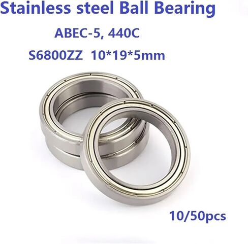 10/50pcs ABEC-5 S6800ZZ S6800 10 * 19 * 5MM محامل كرة من الفولاذ المقاوم للصدأ in Saudi Arabia