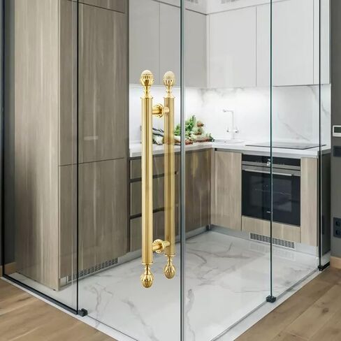 Barn Door Sliding Door Handle Gold Sliding Kitchen Door Handle, European Style Push Pull Glass Door Handle, Commercial Steel Entry Door Hand (Size : 110cm/43.3in) in Saudi Arabia