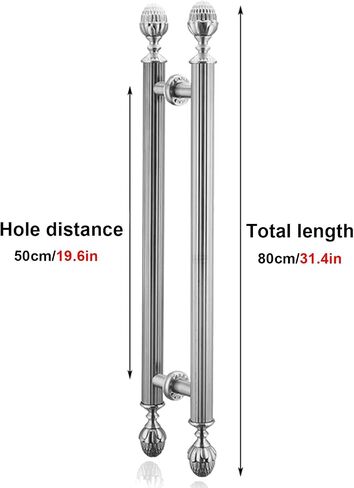 Barn Door Sliding Door Handle Gold Sliding Kitchen Door Handle, European Style Push Pull Glass Door Handle, Commercial Steel Entry Door Hand (Size : 110cm/43.3in) in Saudi Arabia