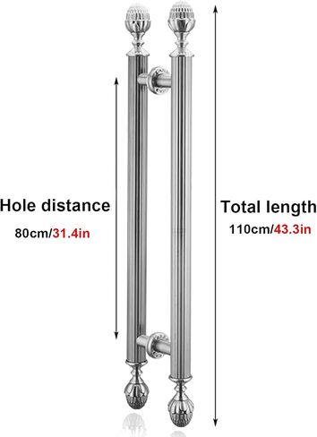 Barn Door Sliding Door Handle Gold Sliding Kitchen Door Handle, European Style Push Pull Glass Door Handle, Commercial Steel Entry Door Hand (Size : 110cm/43.3in) in Saudi Arabia