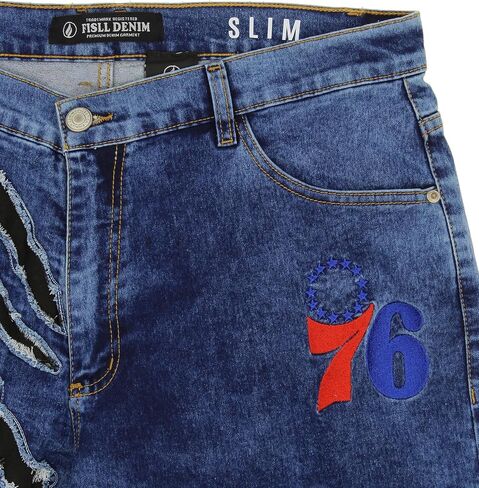 NBA Teams Men's Knee Length Blue Jean Shorts in Kuwait
