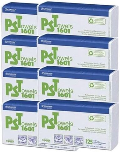 Graham Beauty 12" x 24" Professional Service Towels - Case of 1000 (8 Packs of 125) - White, Unscented, Rectangular, Cleaning Towels in Kuwait