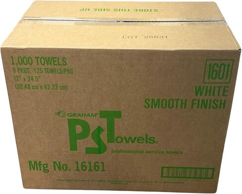 Graham Beauty 12" x 24" Professional Service Towels - Case of 1000 (8 Packs of 125) - White, Unscented, Rectangular, Cleaning Towels in Kuwait