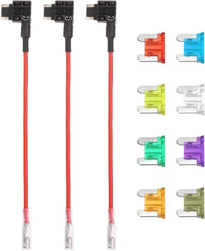 Dmiotech Fuse Tap 24V 12V Car add a Circuit Adapter Blade Fuse Taps Kit 3A ، 5A ، 7.5a ، 10a ، 15a ، 20a ، 25a ، 30a fuses for startive marine ، 3pcs 8 color in Saudi Arabia