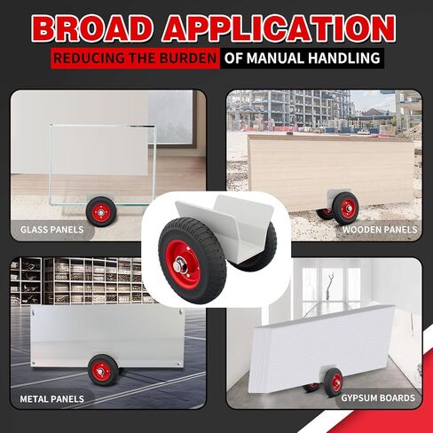 8" Panel Dolly Heavy Duty Door Cart Slab Dolly 660LBS Capacity Solid Rubber Wheels, Panel Mover, Wood Mover, All Terrain Moving Cart（Red） in Kuwait