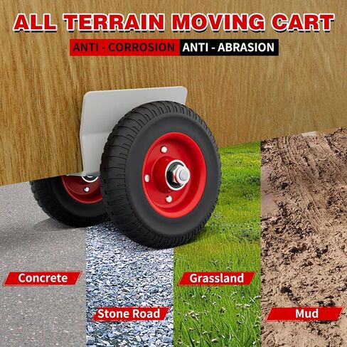 8" Panel Dolly Heavy Duty Door Cart Slab Dolly 660LBS Capacity Solid Rubber Wheels, Panel Mover, Wood Mover, All Terrain Moving Cart（Red） in Kuwait