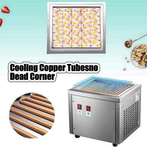 Stainless Steel Stir-Fried Ice Cream Roll Machine for Bars Cafe Dessert Shops-Single Square Pan Yogurt Cream Machine in Saudi Arabia