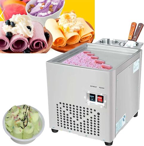 Commercial Ice Cream Roll Maker,220W Stir-Fried Yogurt Machine,Fried Machine,Fried for Dessert Shops. in Saudi Arabia