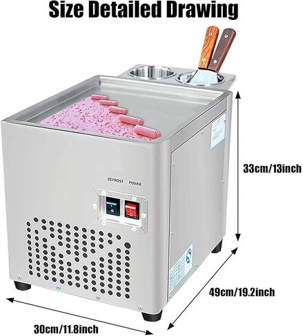 Commercial Ice Cream Roll Maker,220W Stir-Fried Yogurt Machine,Fried Machine,Fried for Dessert Shops. in Saudi Arabia