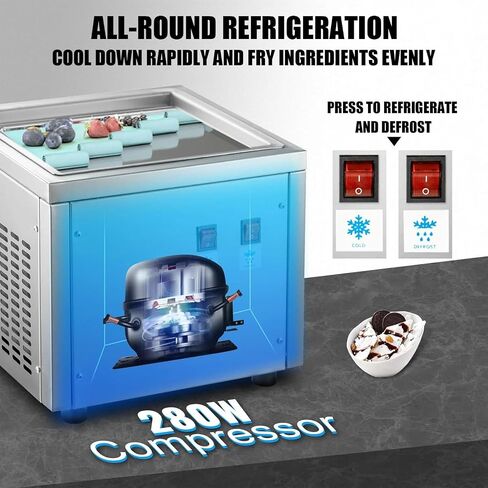 Commercial Ice Cream Roll Machine,Fried Ice Cream Roll Machine,Single Plate Fried Ice Cream Roll Machine,Stainless Steel Commercial in Saudi Arabia