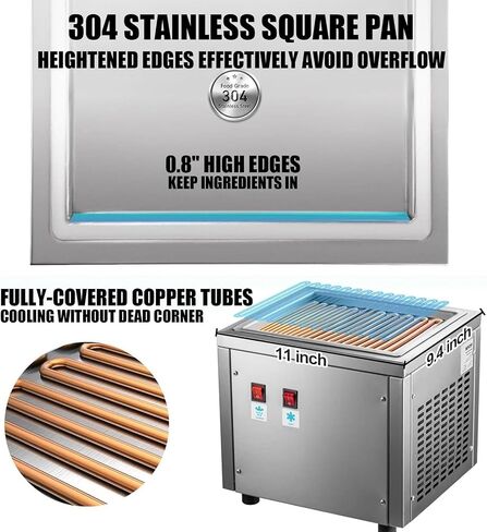 Commercial Ice Cream Roll Machine,Fried Ice Cream Roll Machine,Single Plate Fried Ice Cream Roll Machine,Stainless Steel Commercial in Saudi Arabia