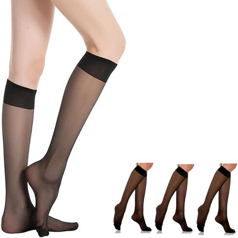 WMM Women Women Sheer Knee High Lockings 20 Denier (3pcs Size ، White) in Kuwait