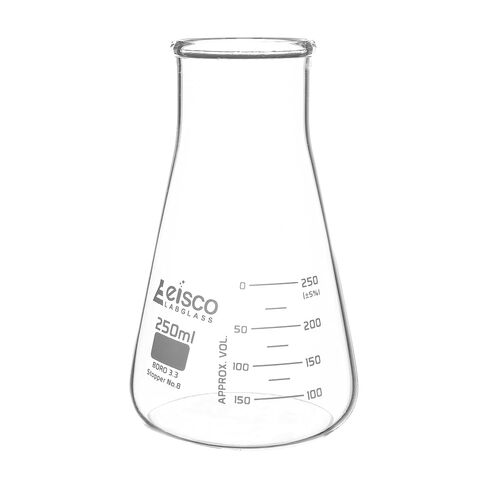 قارورة Eisco Erlenmeyer ، 250 مل - الرقبة العريضة - ASTM ، مقياس متدرج مزدوج - الزجاج البورسليت - قوارير رقبة عريضة ، قوارير مخروطية ، قوارير زجاجية in Saudi Arabia