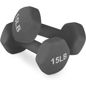 مجموعة الأوزان اليدوية المغلفة بالنيوبرين-8 رطل ، 10 رطل ، 12 رطل ، 15 رطل لتدريب القوة ، التدريبات المنزلية واللياقة الكاملة ، شكل سداسية ومسبحة غير قابلة للانزلاق in Kuwait