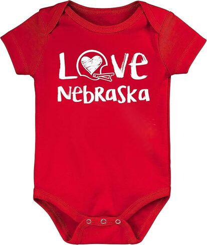 Loves Football Baby Chalk Art Bodysuit for Nebraska Fans in Saudi Arabia