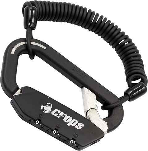 ELK 5ft Cable Black, Locking Carabiner, Resettable 3 Dial Digit Combination Lock Carabiner Keychain for Bicycle, Motorcycle Helment and Others in Saudi Arabia