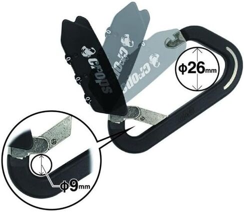 ELK 5ft Cable Black, Locking Carabiner, Resettable 3 Dial Digit Combination Lock Carabiner Keychain for Bicycle, Motorcycle Helment and Others in Saudi Arabia