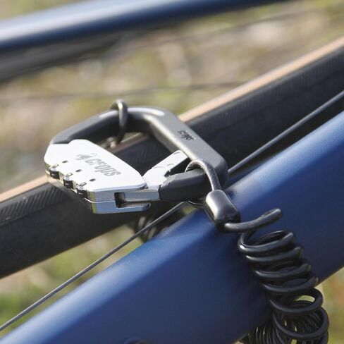 ELK 5ft Cable Black, Locking Carabiner, Resettable 3 Dial Digit Combination Lock Carabiner Keychain for Bicycle, Motorcycle Helment and Others in Saudi Arabia