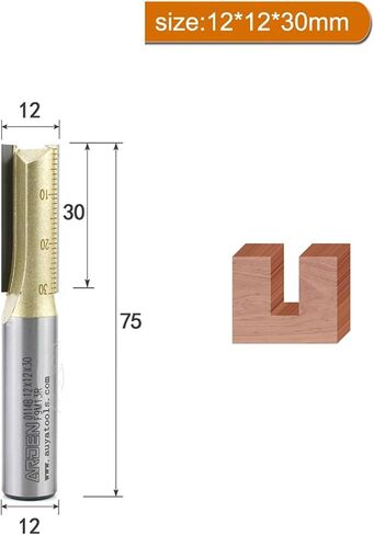 Arden Metric Shank 6mm 12mm Straight Router Bit Carbide 2 Flute Extended Straight End Mill Engraving Cutting Tool Milling Cutter(12x12x30) in Saudi Arabia
