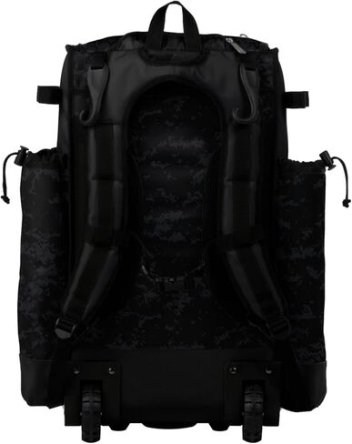 Boombah Catchers Superpack Hybrid Rolling Bat Bag - USA Clandestine 2 Black/Charcoal - Wheeled & Backpack Version in Saudi Arabia