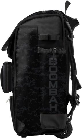 Boombah Catchers Superpack Hybrid Rolling Bat Bag - USA Clandestine 2 Black/Charcoal - Wheeled & Backpack Version in Saudi Arabia