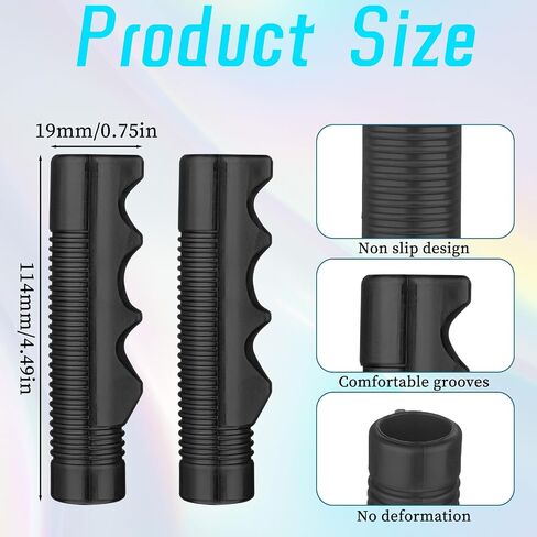 1 Pair Tricycle Handlebar Grips, 3/4 Inch Non-Slip Bicycle Grip Ribbed Handlebar Grips Replacement Black Bike Grip for Bicycle Kids Bike Scooter Universal in Saudi Arabia